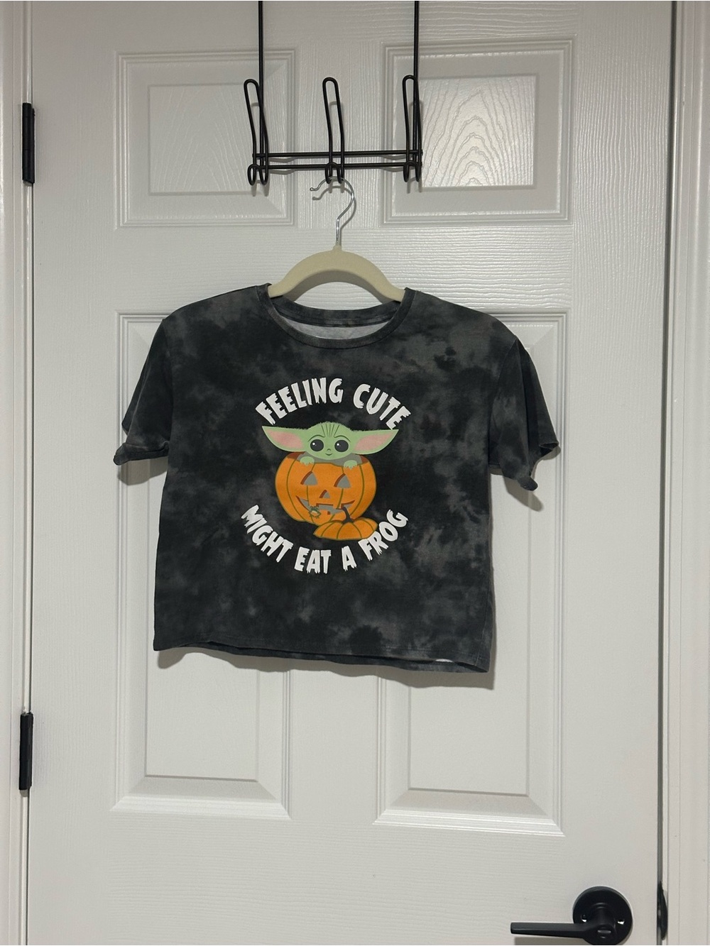 Star Wars Grogu Baby Yoda Halloween Acid Wash Graphic Tee Size M Pumpkin